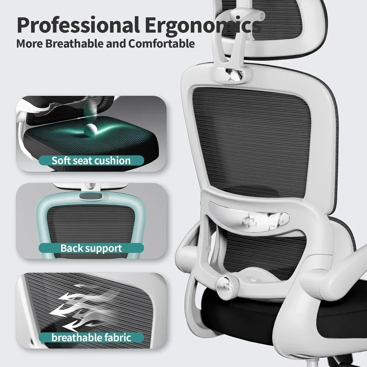 TRALT Office Chair Ergonomic Desk Chair 330 lbs Home Gaming Chair with Wheels